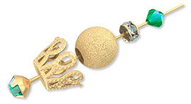 Beads on a rhinestone headpin